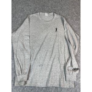 VTG 90s 007 Tomorrow Never Dies Movie Promo T Shirt Mens Large Gray Long Sleeve